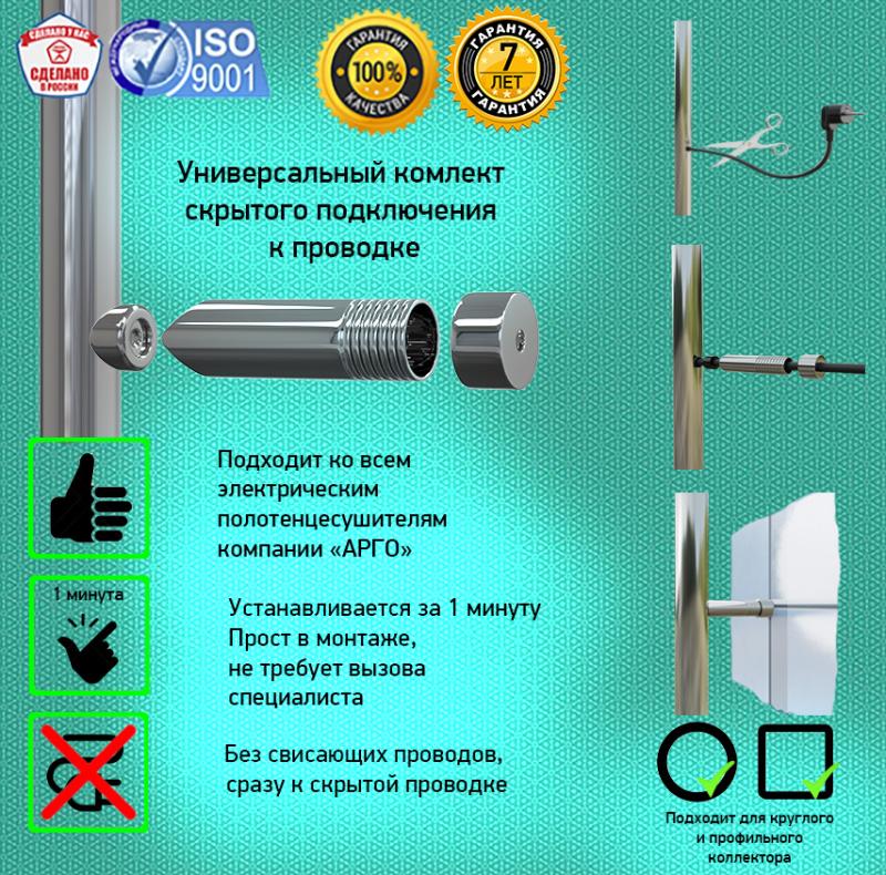 Комплект скрытого монтажа для электрических полотенцесушителей